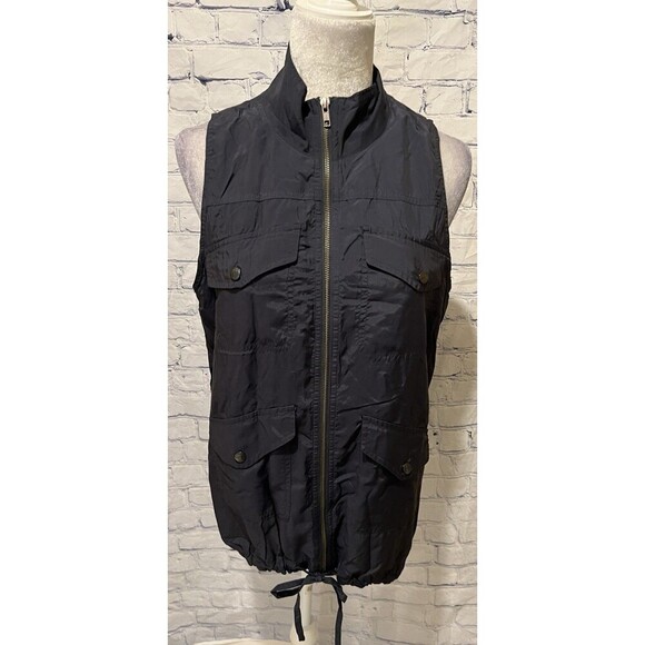Ann Taylor Loft Navy Blue Sleevless Lightweight Zip Up Vest Medium - Picture 1 of 6